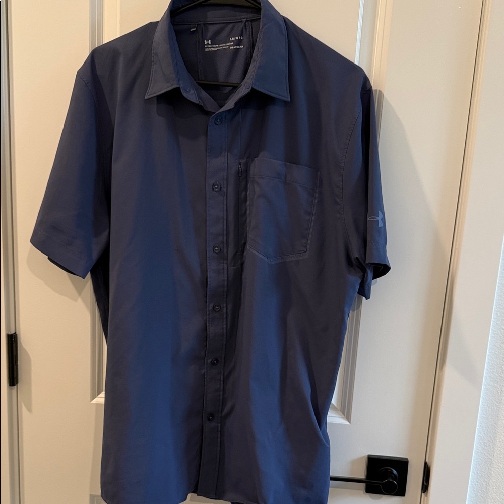 Under Armour Men's Dark Blue Casual Button Down Shirt